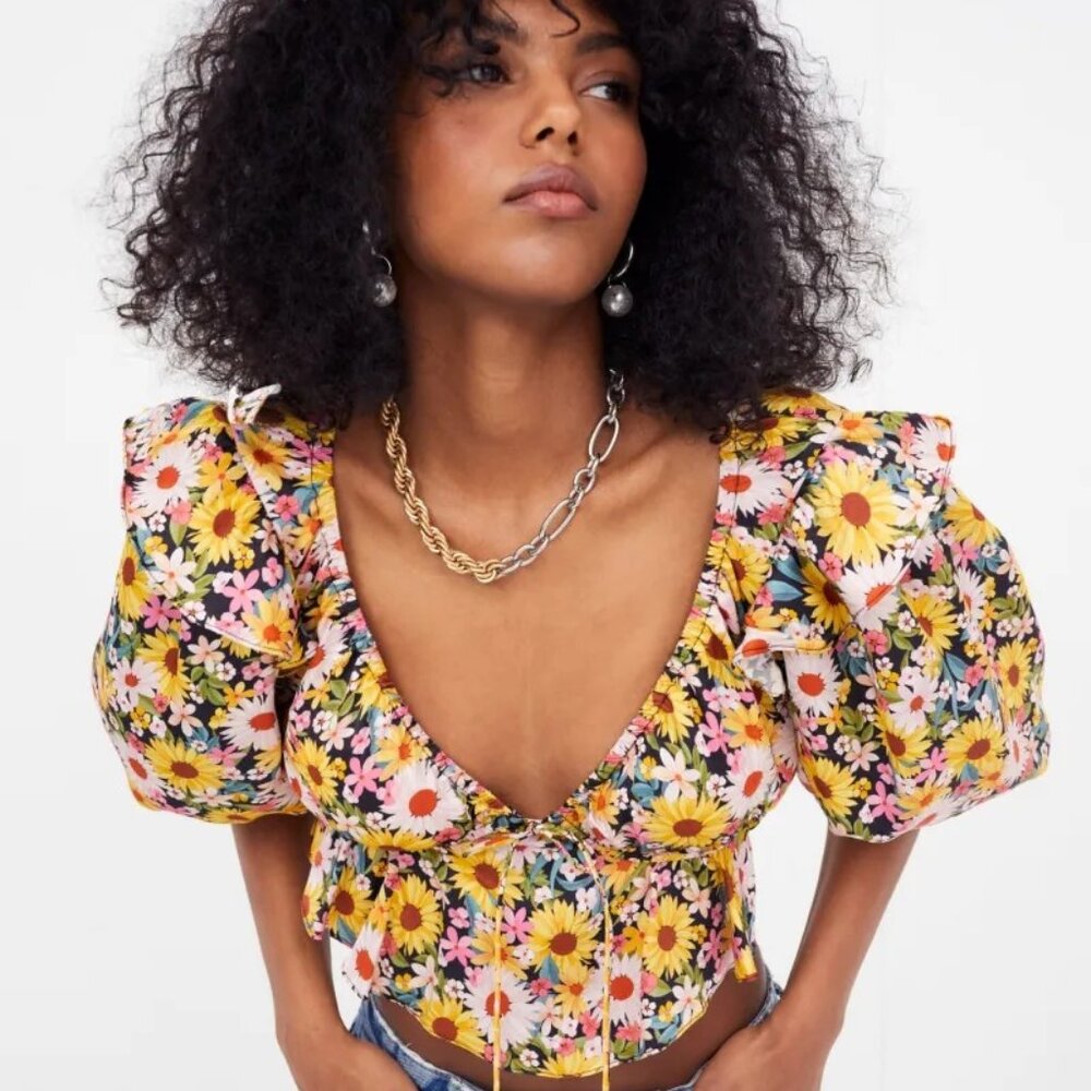 For Love And Lemons Glenn Crop Top Size Small NWT - Picture 5 of 12